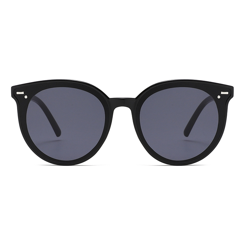 3459 Nowoczesna okrągła rama ma metalowe nity UVA UVB ochronne okulary przeciwsłoneczne unisex