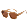 3486 Ogromna geometryczna przednia rama podniesiona podwójne okulary przeciwsłoneczne Unisex w stylu podwójnego mostu