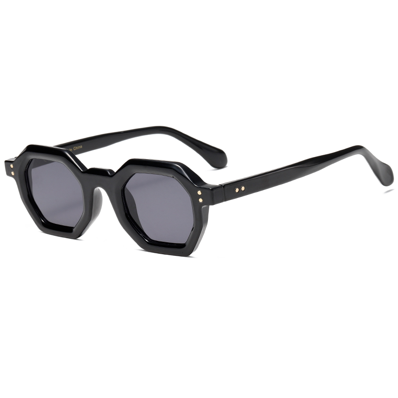 3467 Geometryczny sześciokątny kształt grubej ramki UV400 Kategoria 3 na trendach okulary przeciwsłoneczne unisex