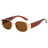 2285 Runder Metall -Frontrahmen verfügt über breite Kunststoff -Tempel klassische Unisex -Sonnenbrille