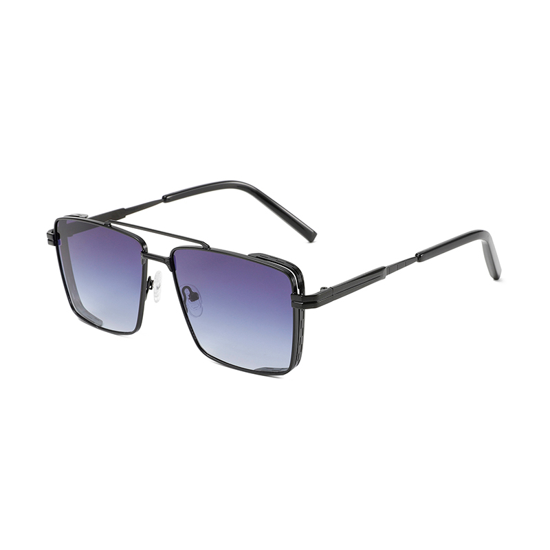 2282 Gental Square Form Metal -Rahmen mit bedeckter Seite Doppelbrücke Einzigartige Unisex -Sonnenbrille