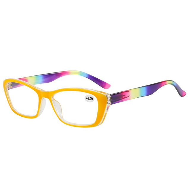 3125 Translucent Jelly Colors Frame Rainbow Pattern Temples Reading Glasses