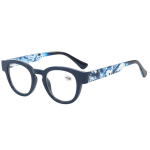 3132 Round Thick Plastic Frame with Marble Pattern Printing Temples Reader