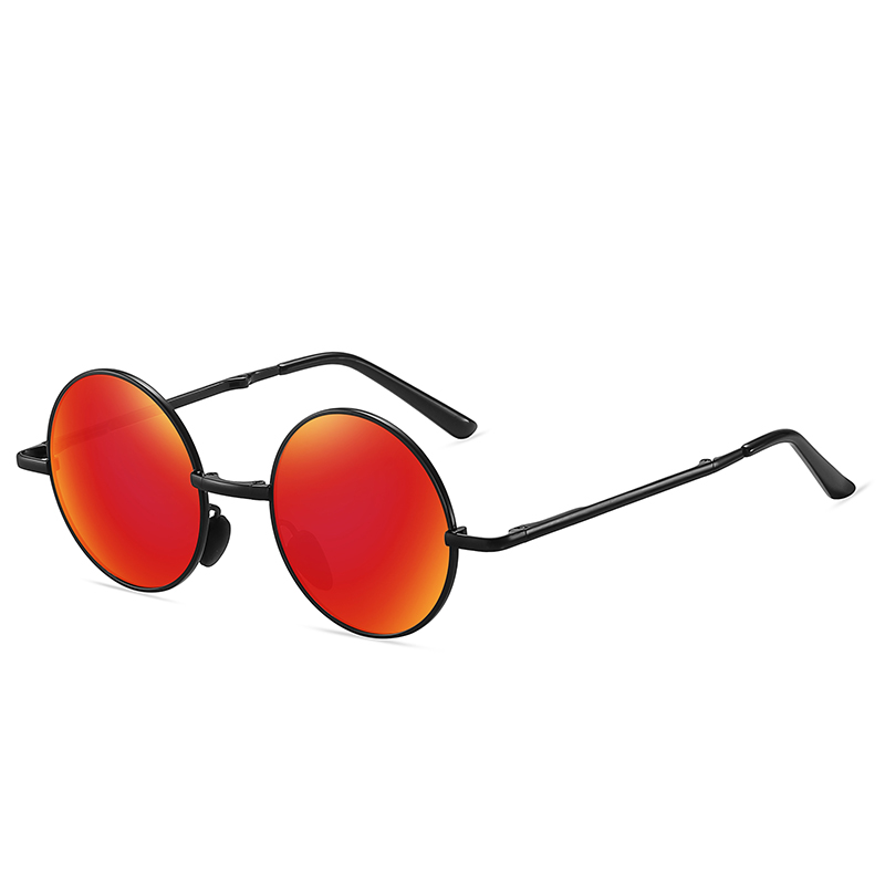 Lommebar sammenleggbar herre/dame metall rundaktig polariserte solbriller #81699