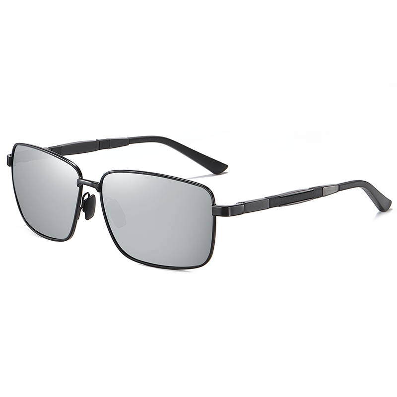 Metalowe prostokątne męskie/unisex spolaryzowane okulary przeciwsłoneczne do jazdy #81700