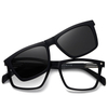 33102 Rectangular Frame TAC Polarized Lens Unisex Clip Ons Sunglasses