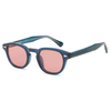 6201 Classic Round Frame Keyhole Nose Bridge Plastic Sunglasses