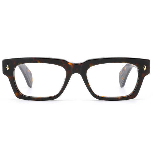 8013 Thick Square Full Frames Decorated with Metal Rivets Handmade Acetate Optical Frames for Men