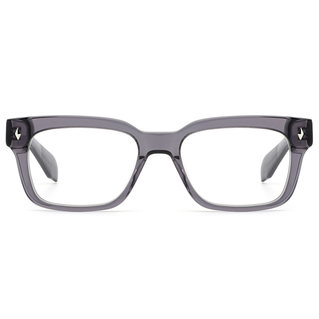 8011 Thick Square Frame Defined By Geometric Lines Acetate Optical Frames for Men