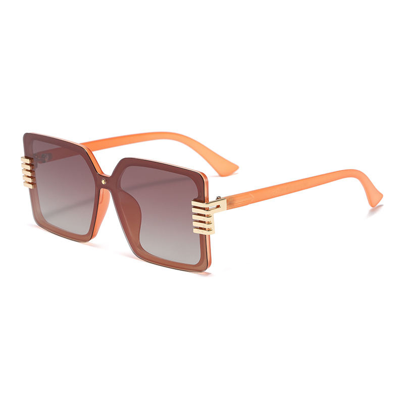 Готовые товары Женские солнцезащитные очки TR90 с металлическим украшением в большой оправе UV400 #81788