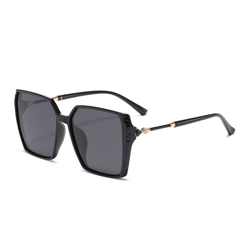 Stock Oversized Frame Metal Temples Women UV400 Protection TR90 Sunglasses #81790