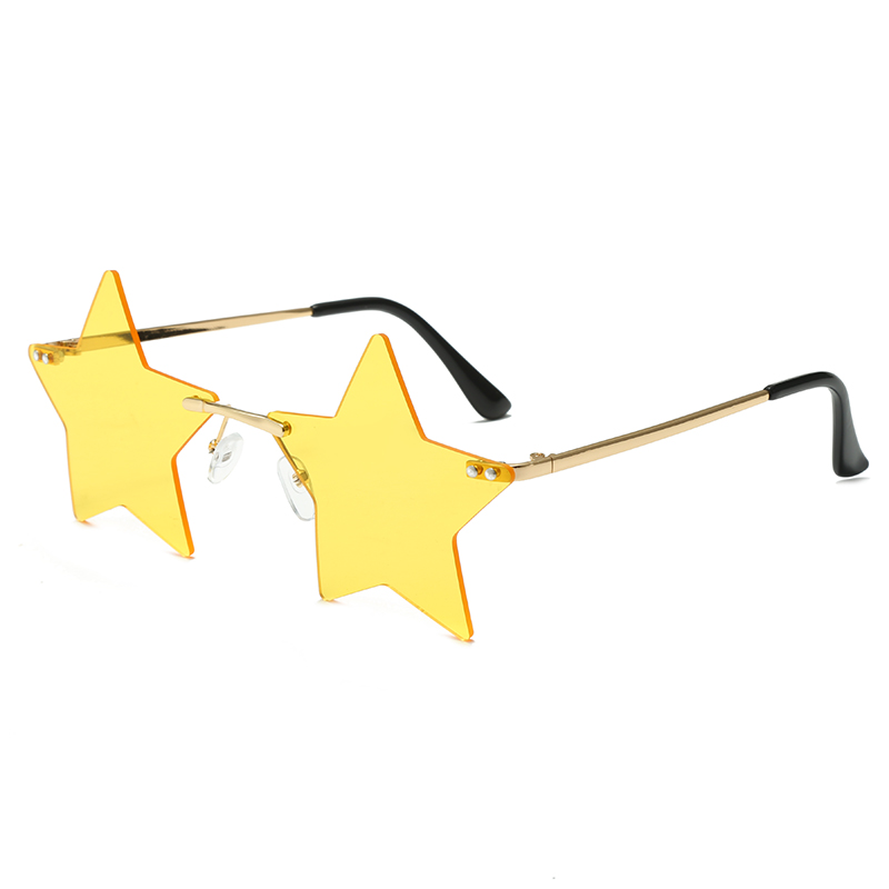 Stock népszerű aranyos színes csillag alakú keret Felnőtt Uniszex Party Beach Utazó Koncert Fesztivál UV400 Védő Napszemüveg #82490