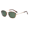 2312 gewölbter ovales Metalldrahtrahmen TAC Polarisierte Linse Ultraleicht Unisex Sonnenbrille
