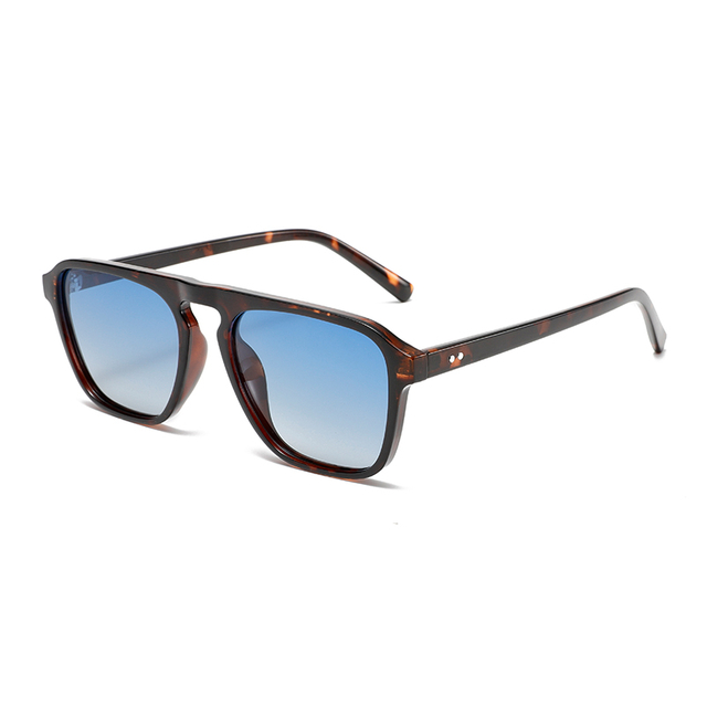 3475 Squared Shape Frame with Flat Top Nose Bridge Minimalist Style Unisex Sunglasses