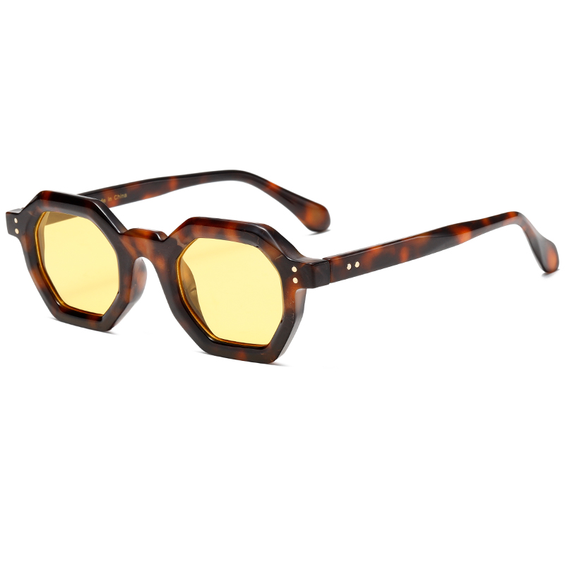 3467 Geometryczny sześciokątny kształt grubej ramki UV400 Kategoria 3 na trendach okulary przeciwsłoneczne unisex