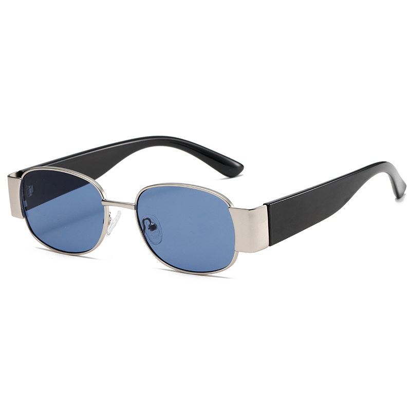 2285 Runder Metall -Frontrahmen verfügt über breite Kunststoff -Tempel klassische Unisex -Sonnenbrille