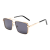 2282 Gental Square Form Metal -Rahmen mit bedeckter Seite Doppelbrücke Einzigartige Unisex -Sonnenbrille