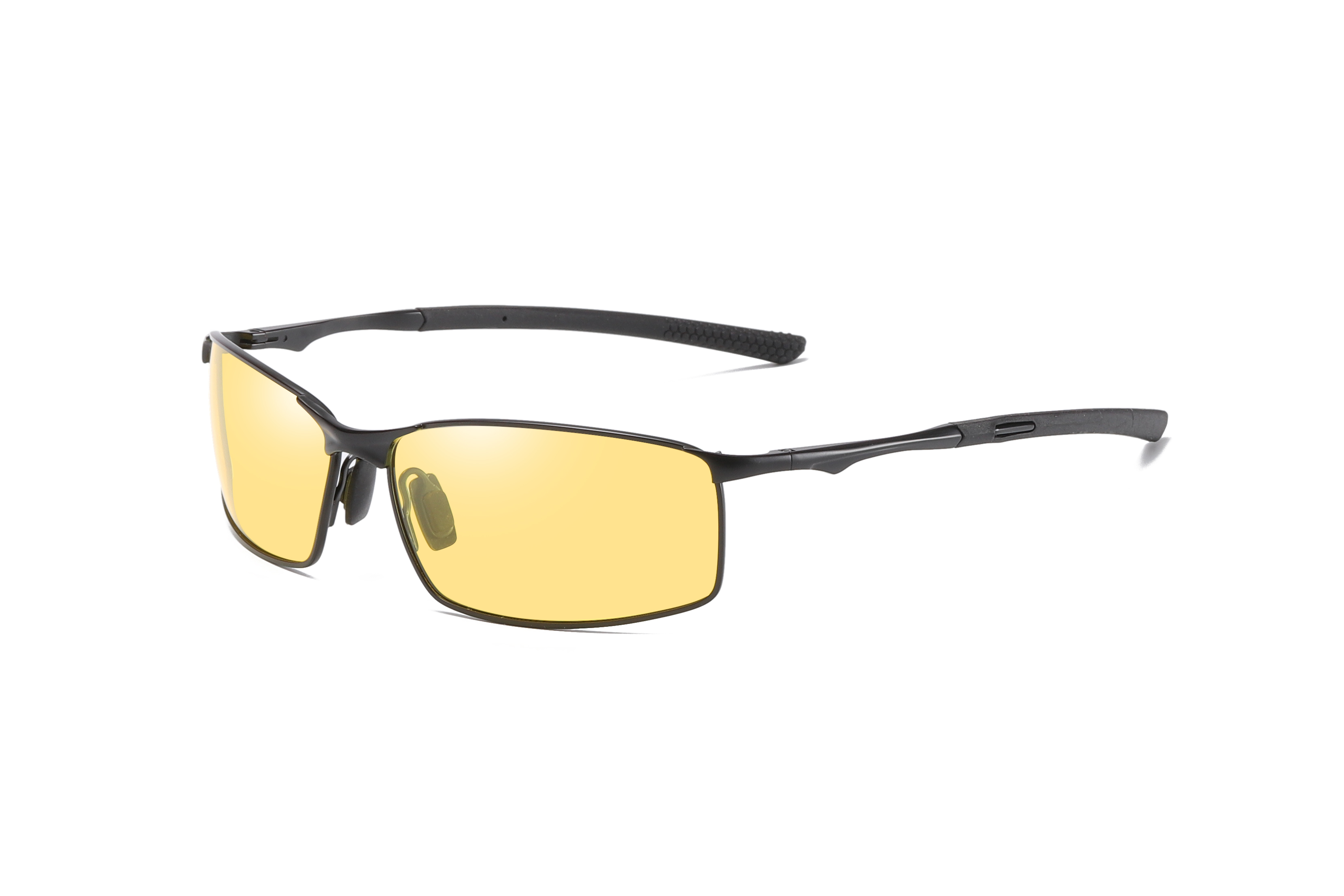 Classic Rectangle Shape Men Driving Metal + Rubber Polarized Sunglasses #81697