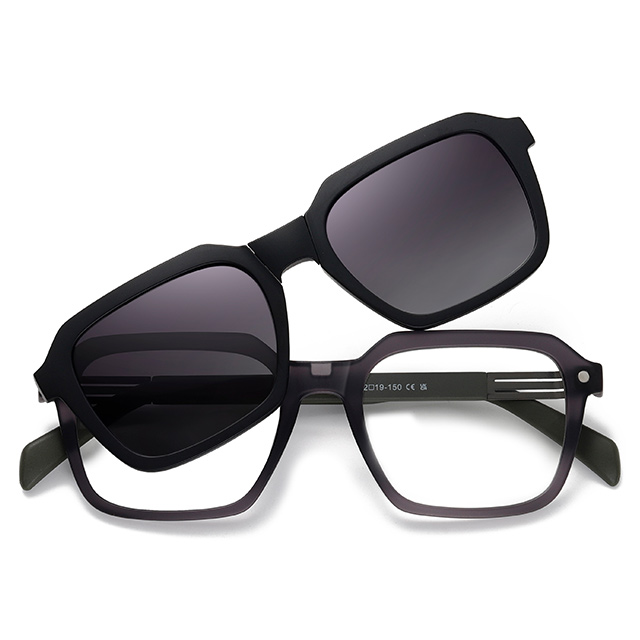 33106 Clip magnétique à cadre géométrique en gros sur les lunettes de soleil