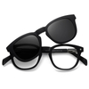 33101 Oval Shape Frame Thin Metal Sheet Temples Unisex Clip On Sunglasses 