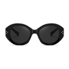 32114 Bentuk oval geometris yang elegan wanita asetat kacamata hitam