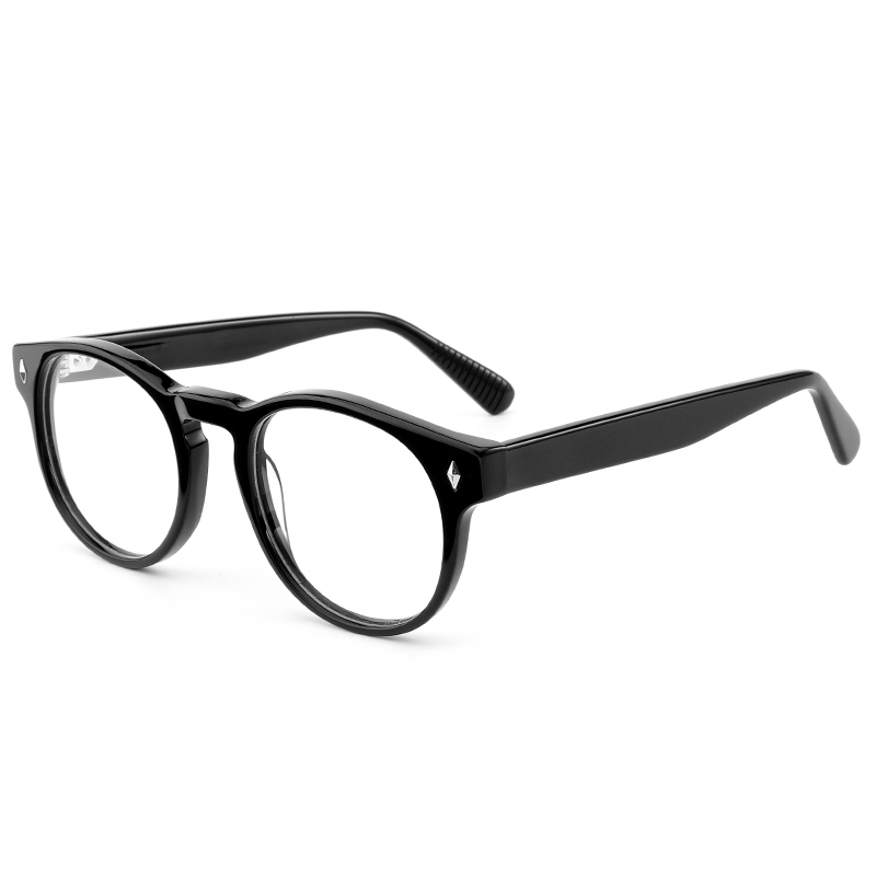 8018 Retro Inspired Roundish Front Frames Steady Double Hinges Handmade Acetate Optical Frames for Men