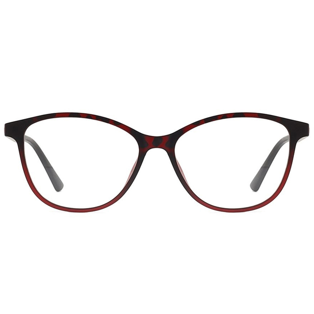 951115 Cateye Shaped Frame Comfortable Wearing Bicolourable Clip On Eyeglasses for Women