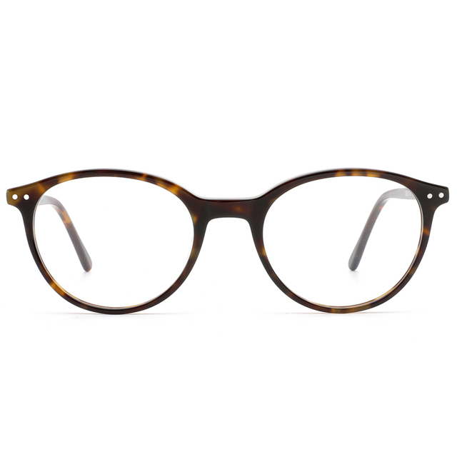 2145 Oval Shaped Full Rims with Silver Studs Ready Goods Slim Acetate Optical Frames