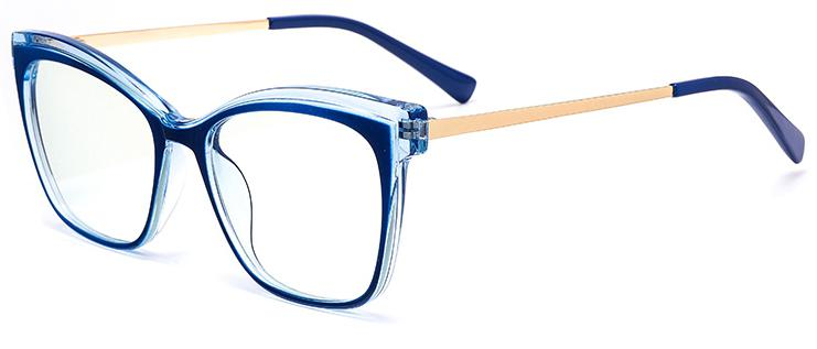 ກອບຮູບຊົງຕາແມວ Readymade Transparent Round Frame Design TR90+CP Anti-blue Light Women Optical Frames #2035