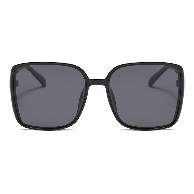 Stock Quadratische Form Großer Rahmen Metallbügel Damen Polarisierte TR90 Sonnenbrille #81787