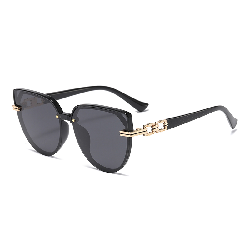 ទំនិញត្រៀមរួចជាស្រេច Cat Eye Shape Metal Chain Decoration Temple Lady TR90 Polarized Sunglasses #81791