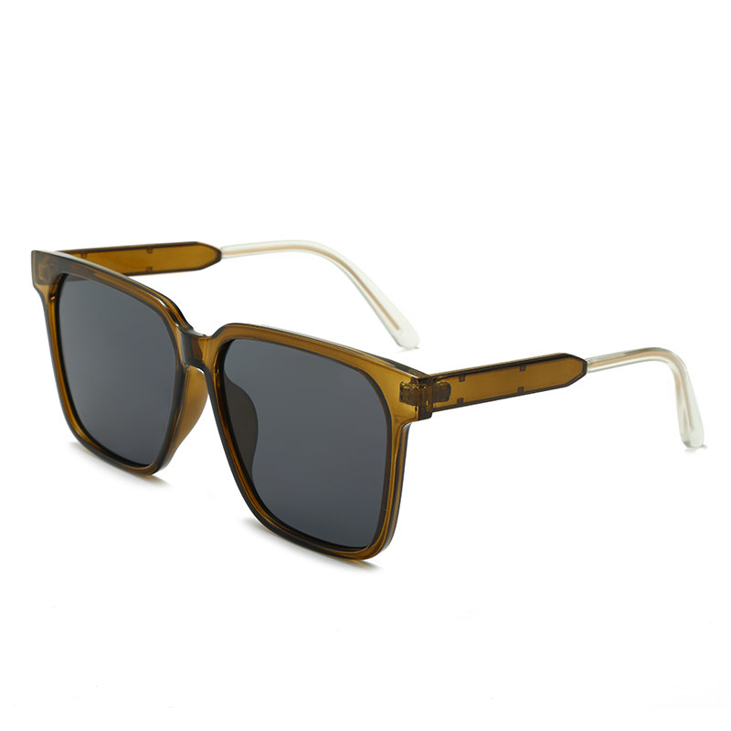 Готовые нишевые модные дизайнерские поляризованные солнцезащитные очки из ПК с большой оправой и прозрачными дужками для женщин/унисекс #82700