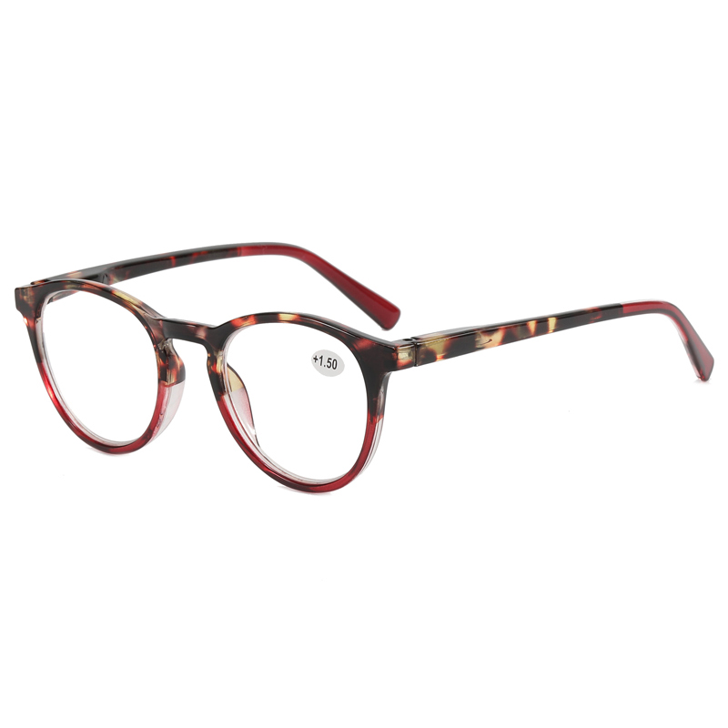 3039 Feature di forma rotonda retrò Feature Keyhole Bridge Plastic Reading Glasses