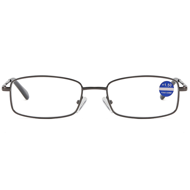3027 Sleek Rectangle Frame Flexible Nosepads Lightweight Metal Construction Reading Glasses