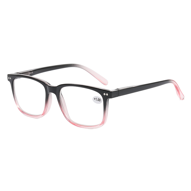 3102 Retro Looking Square Shape Frame Two Tone Faded Colors Unisex Reading Glasses
