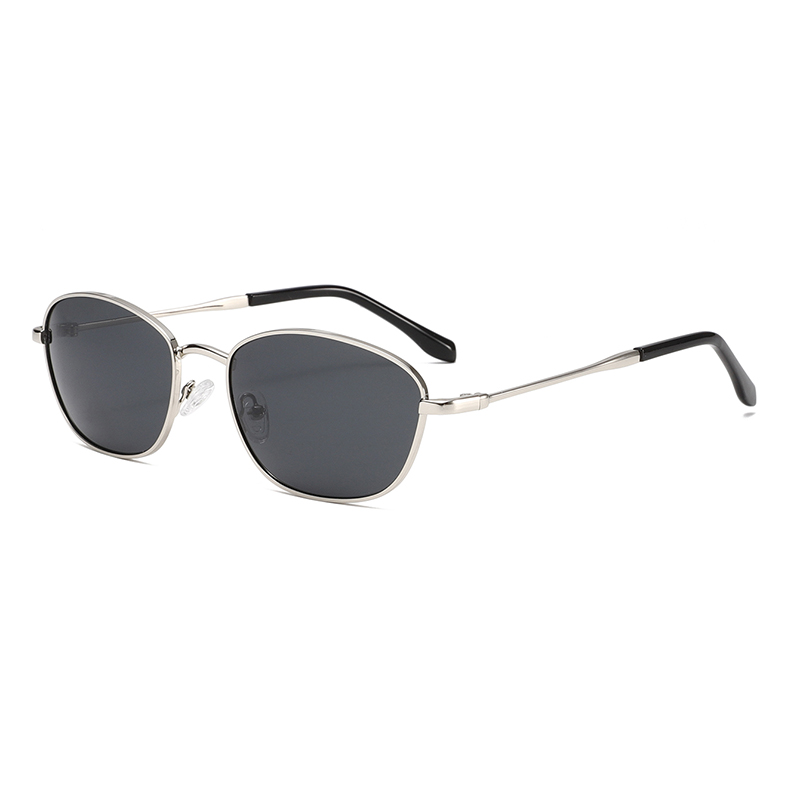 2312 gewölbter ovales Metalldrahtrahmen TAC Polarisierte Linse Ultraleicht Unisex Sonnenbrille