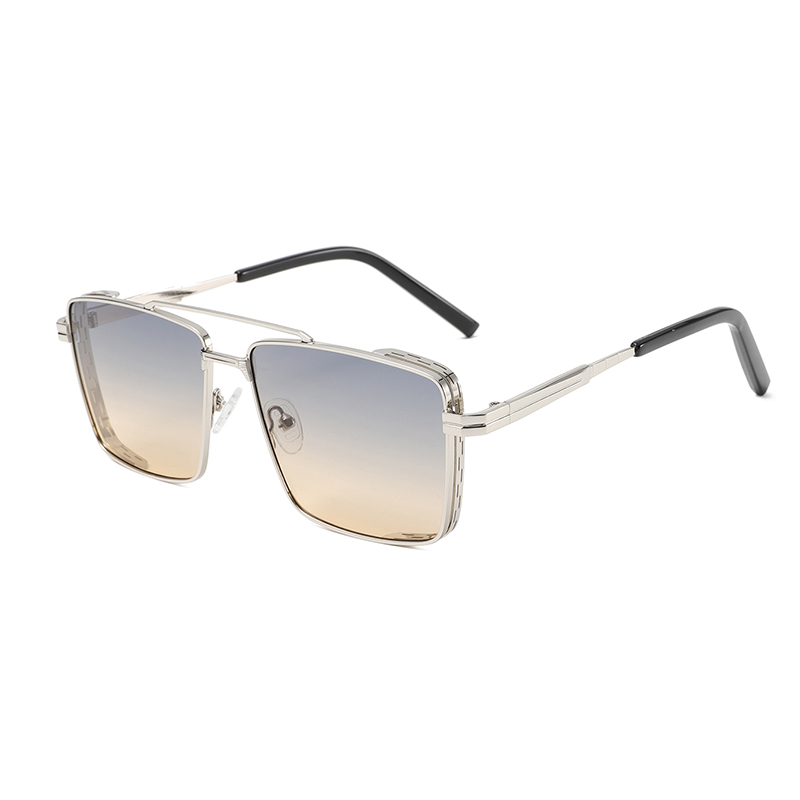 2282 Gental Square Form Metal -Rahmen mit bedeckter Seite Doppelbrücke Einzigartige Unisex -Sonnenbrille