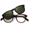 33101 Oval Shape Frame Thin Metal Sheet Temples Unisex Clip On Sunglasses 