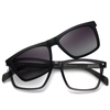 33102 Rectangular Frame TAC Polarized Lens Unisex Clip Ons Sunglasses