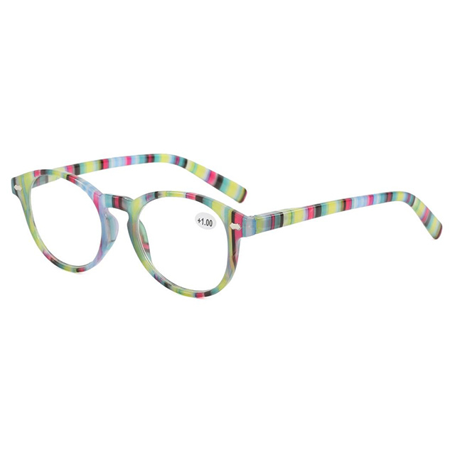 3114 Classic Round Shaped Beautiful Colorful Stripes Reading Glasses