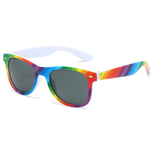 8816316 Rainbow Pattern Printing Branded Promotional Sunglasses