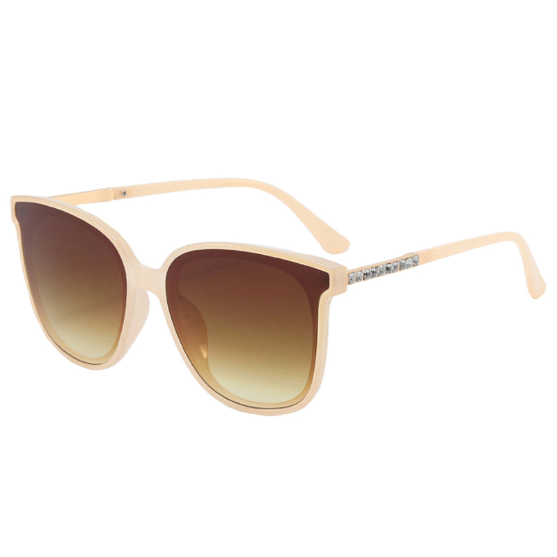 86480 Graceful Round Frame Shiny Rhinestones Decorated Temples Women Sunglasses
