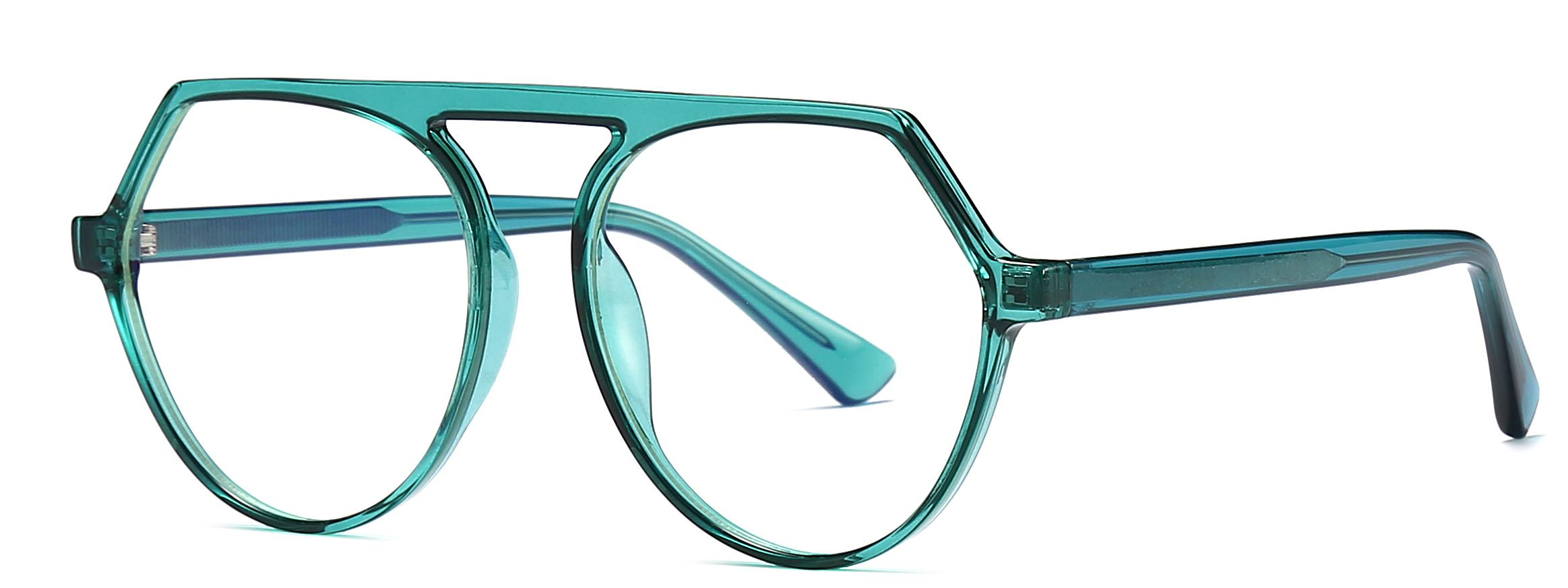 Stock รูปทรงเรขาคณิตสะพานจมูกด้านบนแฟชั่นดีไซน์ TR90+CP Anti-blue Light Women Optical Frames #2033