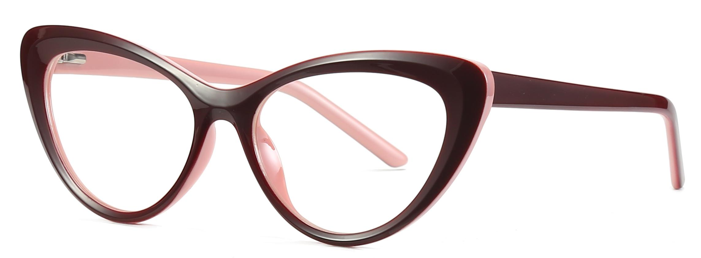 Færdigvarer Mode Cat Eye Shape TR90+CP Anti-blå lyslinse optiske stel til kvinder #2020