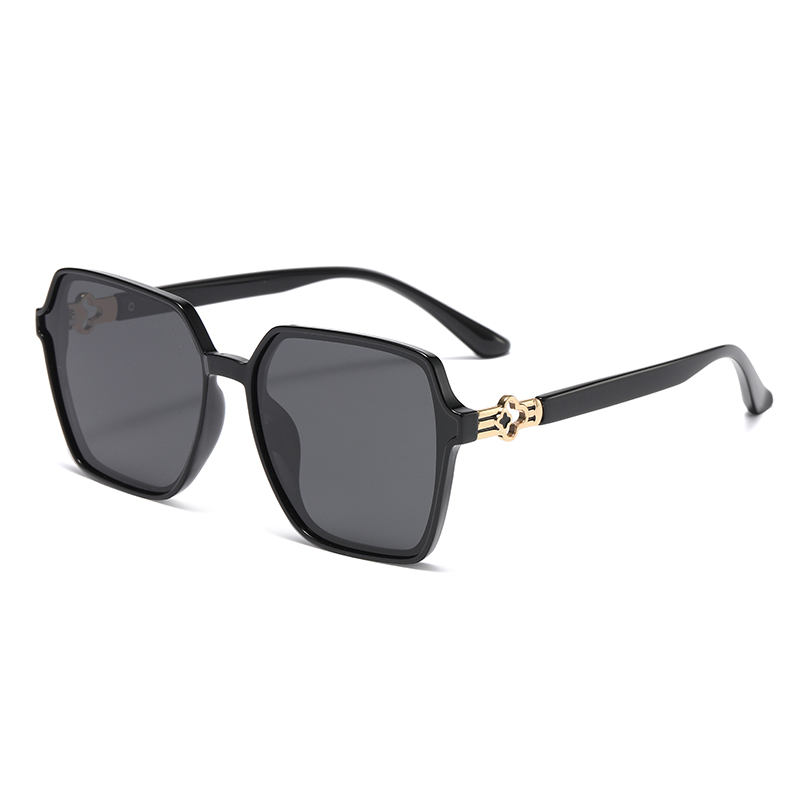 Stock Malaking Square Frame Metal Dekorasyon Babae UV400 Protection TR90 Sunglasses #81802