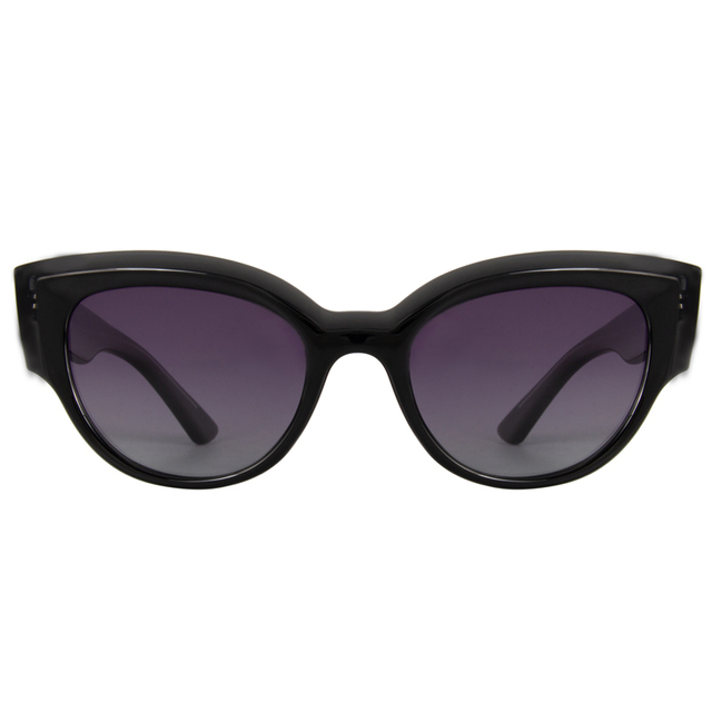 8007 Unique Design Cat Eye Frame with Chunky Eyebrow TAC Polarized Women Plastic Sunglasses