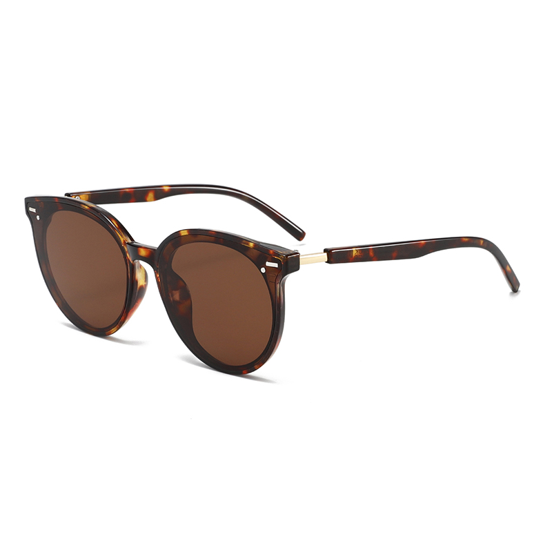3459 Nowoczesna okrągła rama ma metalowe nity UVA UVB ochronne okulary przeciwsłoneczne unisex