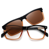 33102 Rectangular Frame TAC Polarized Lens Unisex Clip Ons Sunglasses