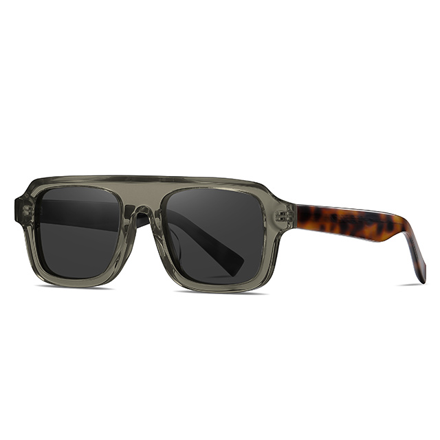 32101 Horizontal Thick Bridge High Quality Unisex Acetate Sunglasses