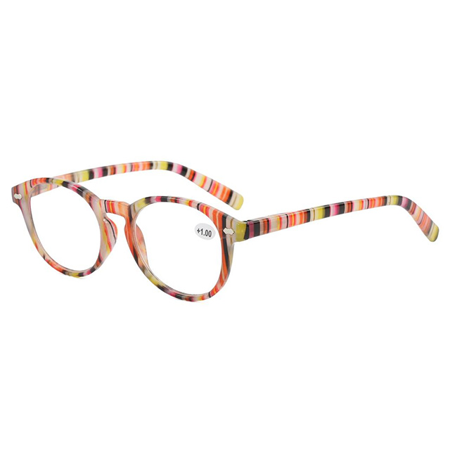 3114 Classic Round Shaped Beautiful Colorful Stripes Reading Glasses